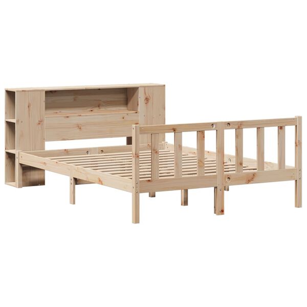 vidaXL Lit biblioth&egrave;que sans matelas 150x200 cm bois massif de pin