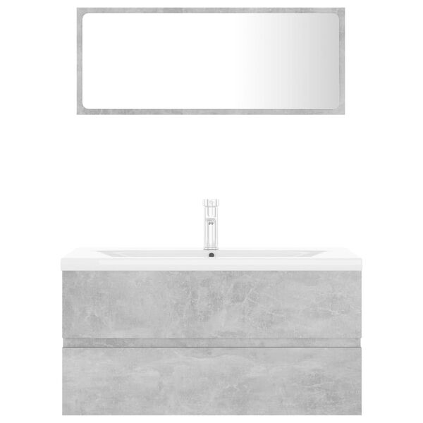 vidaXL Meubles de salle de bain gris b&eacute;ton bois d'ing&eacute;nierie