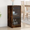 vidaXL Armoire lat&eacute;rale avec portes en verre ch&ecirc;ne fum&eacute; 35x37x75,5 cm