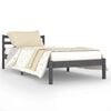 vidaXL Cadre de lit Bois de pin massif 90x200 cm Gris