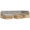 vidaXL Ensemble de canap&eacute;s d'ext&eacute;rieur 7 pc Blanc et gris clair