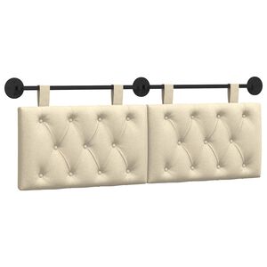 vidaXL T&ecirc;te de lit suspendue Cr&egrave;me Tissu