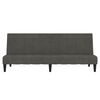 vidaXL Canap&eacute;-lit &agrave; 2 places avec tabouret Gris fonc&eacute; Tissu microfibre