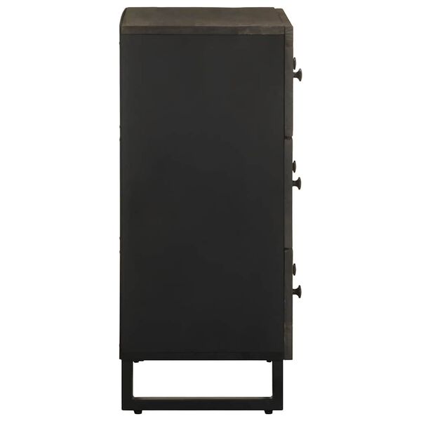 vidaXL Buffet noir 60x33x75 cm bois massif de manguier