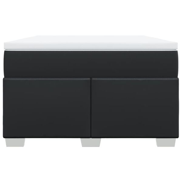 vidaXL Sommier &agrave; lattes de lit avec matelas noir 120x190 cm similicuir