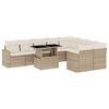 vidaXL Salon de jardin avec coussins 10 pcs beige r&eacute;sine tress&eacute;e
