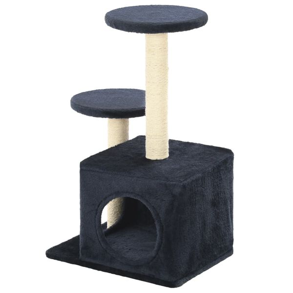 vidaXL Arbre à chat avec griffoirs en sisal 60cm Bleu foncé