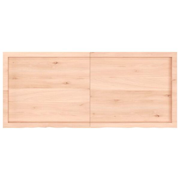 vidaXL Comptoir de salle de bain 140x60x(2-4)cm bois massif non trait&eacute;