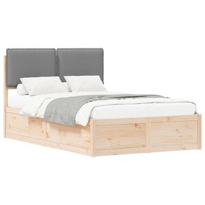 vidaXL Cadre de lit avec t&ecirc;te de lit rembourr&eacute;e Gris clair