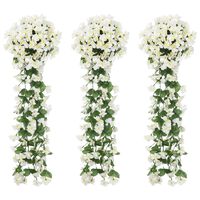 vidaXL Guirlandes de fleurs artificielles 3 pcs blanc 85 cm
