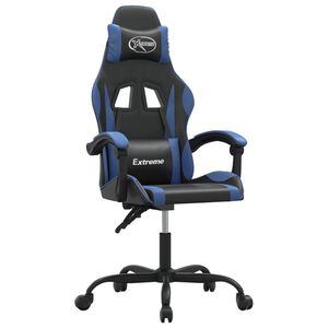 vidaXL Chaise de jeu Noir et bleu Similicuir