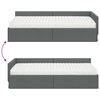 vidaXL Cadre de lit d'angle avec matelas Autre 2 pcs Gris tissu