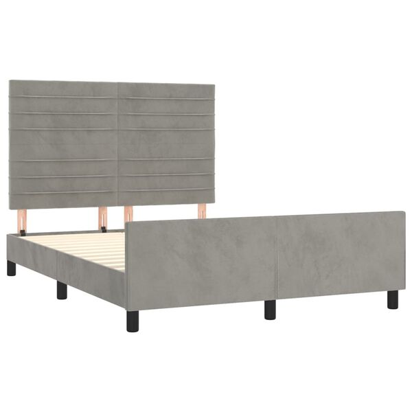 vidaXL Cadre de lit sans matelas gris clair 140x200 cm velours