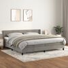 vidaXL Sommier &agrave; lattes de lit et matelas Gris clair 200x200cm Velours