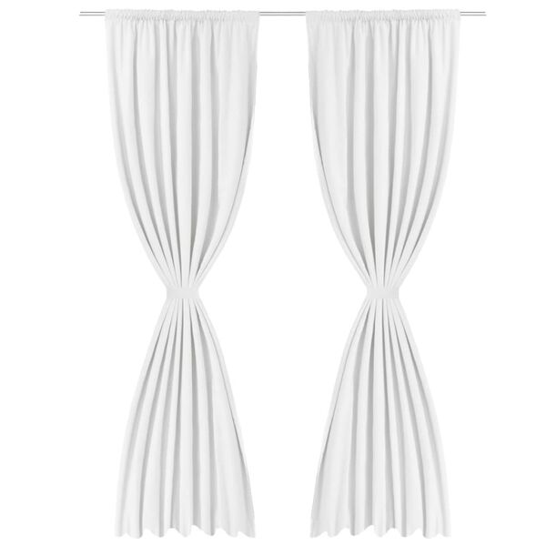 vidaXL Rideau occultant 2 pcs &agrave; double couche 140 x 245 cm Blanc