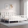 vidaXL Cadre de lit sans matelas blanc bois massif de pin