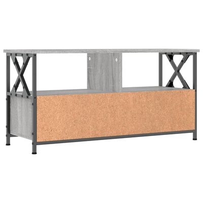 vidaXL Meuble TV sonoma gris 90x33x45 cm bois d'ingénierie et fer