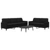 vidaXL Ensemble de canap&eacute;s 2 pcs avec coussins Noir Velours