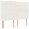 vidaXL T&ecirc;te de lit LED Cr&egrave;me 144 cm Tissu en velours c&ocirc;tel&eacute;