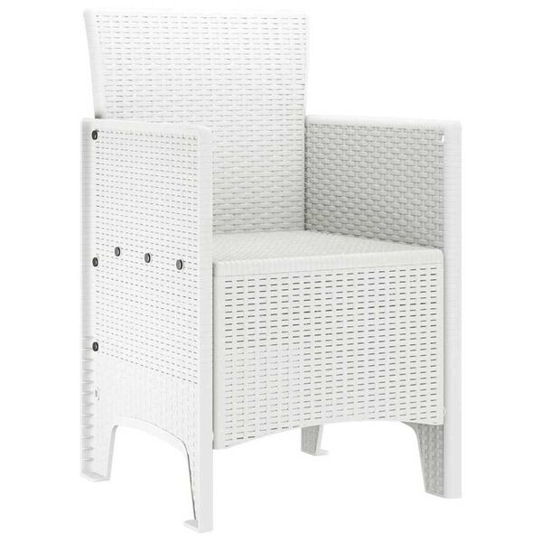 vidaXL Chaise de jardin 2 pcs Blanc 53 x 49 x 85 cm PP