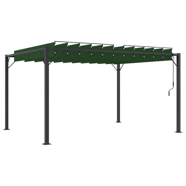vidaXL Gazebo avec toiture louv&eacute;e Vert 3 x 4 x 2,14 m