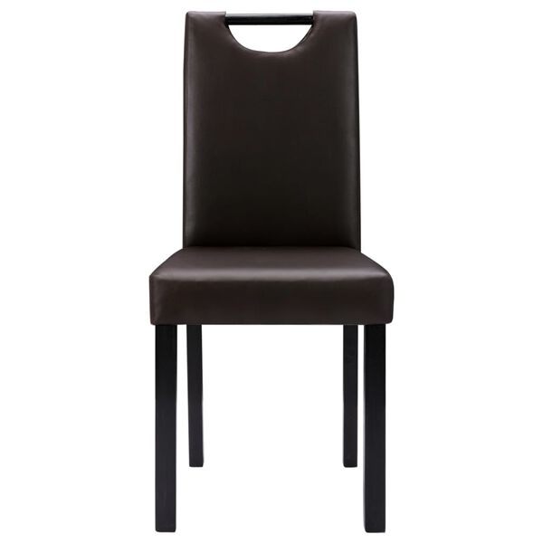 vidaXL Chaises &agrave; manger lot de 6 marron similicuir