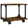 vidaXL Support d'imprimante &agrave; 2 niveaux ch&ecirc;ne fum&eacute; 41x28x33,5 cm
