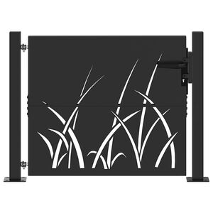 vidaXL Porte de Jardin Noir 105 x 100 cm Acier peint par poudre