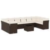 vidaXL Salon de jardin et coussins 11 pcs marron r&eacute;sine tress&eacute;e