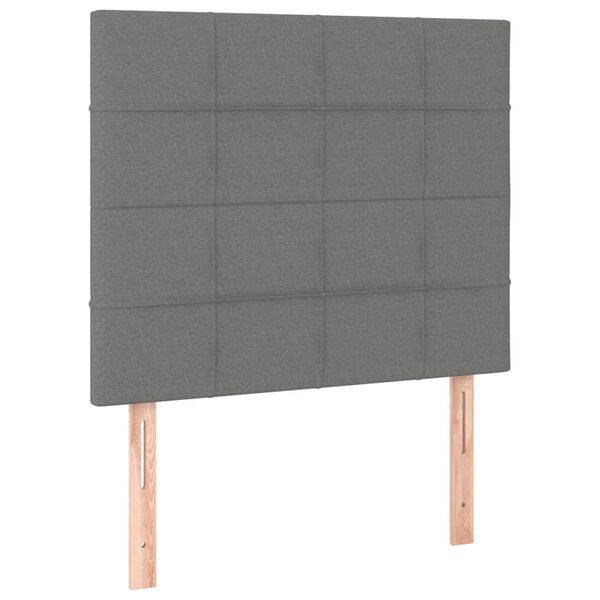 vidaXL T&ecirc;te de lit Gris fonc&eacute; 90x5x118/128 cm Tissu