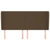 vidaXL T&ecirc;te de lit avec oreilles Marron fonc&eacute; 183x23x118/128 cm Tissu