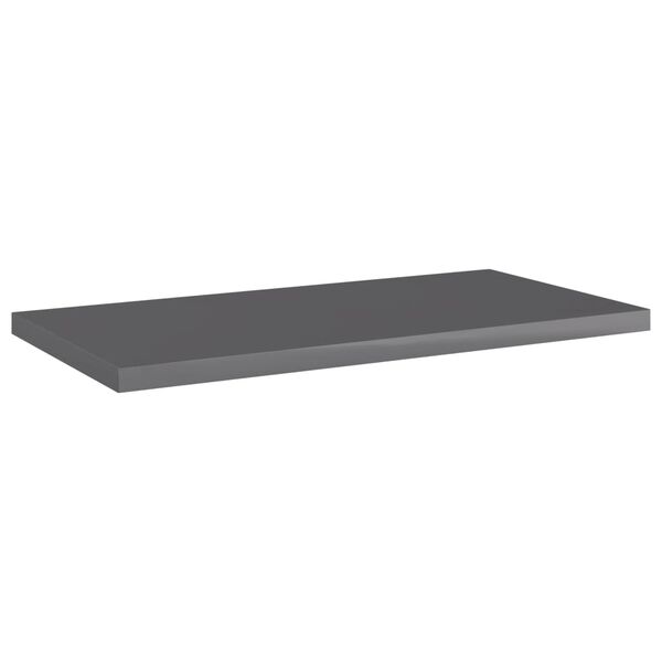 vidaXL Panneaux biblioth&egrave;que 8pcs Gris brillant 40x20x1,5cm Agglom&eacute;r&eacute;