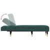 vidaXL Chaise longue vert foncé velours