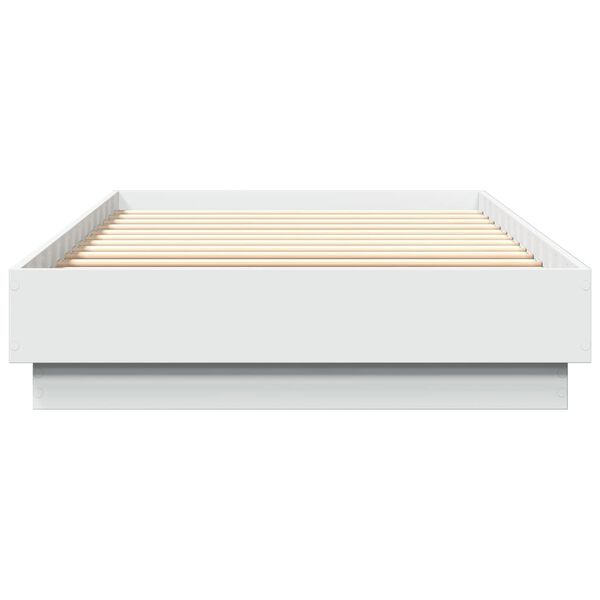 vidaXL Cadre de lit sans matelas blanc 100x200 cm bois d'ingénierie
