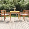 vidaXL Ensemble &agrave; manger de jardin coussins 3 pcs bois de teck massif