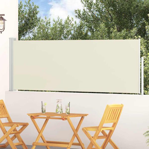 vidaXL Auvent lat&eacute;ral r&eacute;tractable de patio 100x300 cm Cr&egrave;me