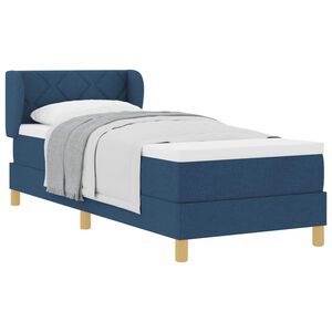 vidaXL Lit &agrave; ressorts avec t&ecirc;te de lit Bleu 80 x 200 cm tissu