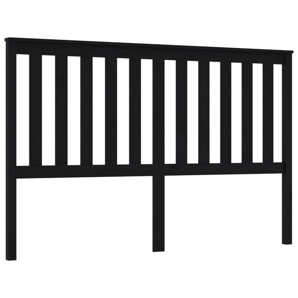 vidaXL T&ecirc;te de lit Noir 166x6x101 cm Bois massif de pin