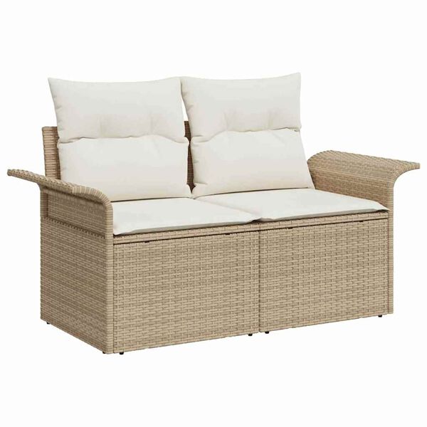 vidaXL Ensemble de canap&eacute; de jardin avec coussin 7 pcs beige et cr&egrave;me