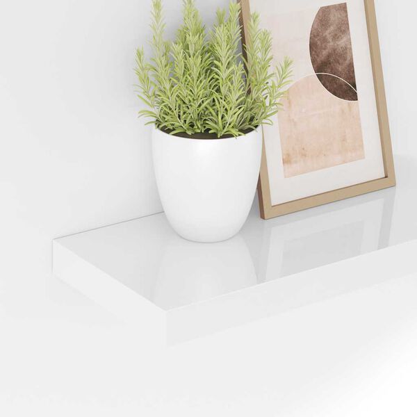 vidaXL &Eacute;tag&egrave;re murale flottante Blanc brillant 40x23x3,8 cm MDF