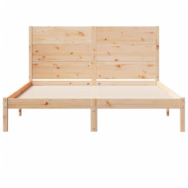vidaXL Cadre de lit extra long sans matelas 160x210 cm bois massif