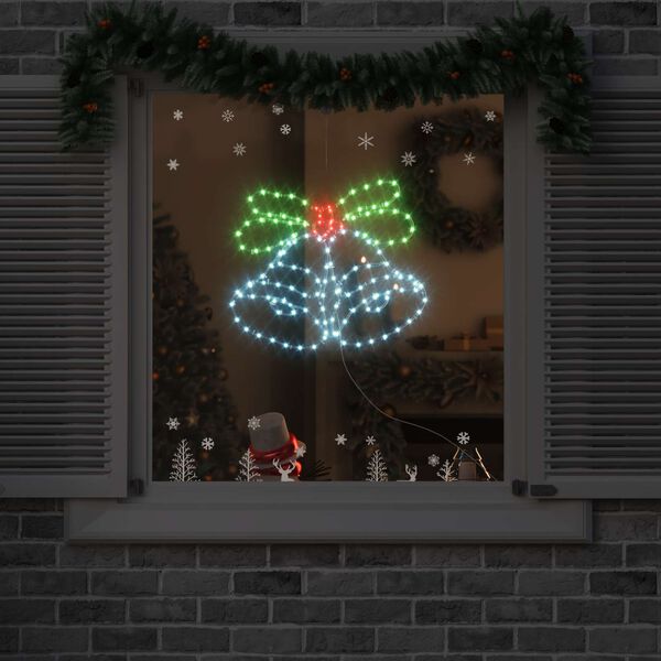 vidaXL Cloche de No&euml;l avec 144 LED Multicolore 57 x 47,5 cm PVC