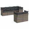 vidaXL Salon de jardin avec coussins 7 pcs gris r&eacute;sine tress&eacute;e