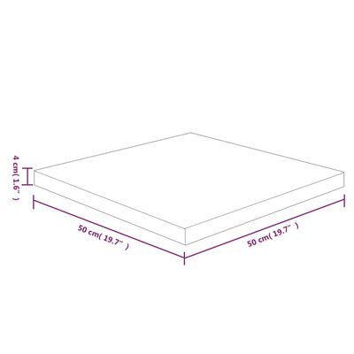 vidaXL Dessus de table carré Marron clair 50x50x4 cm Bois chêne traité