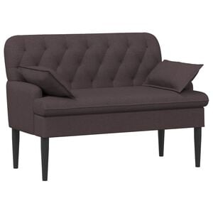 vidaXL Canap&eacute; love seat avec capitonnage en boutons Marron fonc&eacute; Tissu