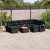 vidaXL Salon de jardin 10 pcs avec coussins noir r&eacute;sine tress&eacute;e