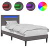 vidaXL Cadre de lit avec bandes LED Gris 80 x 200 cm Simili cuir