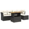 vidaXL Salon de jardin 6 pcs avec coussins noir r&eacute;sine tress&eacute;e