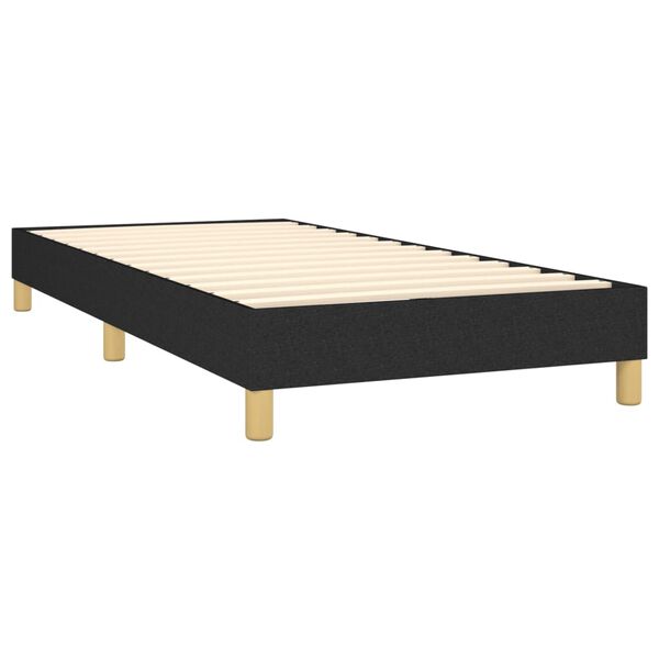 vidaXL Sommier &agrave; lattes de lit et matelas Noir 80x200 cm Tissu