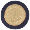 vidaXL Napperons 4 pcs Naturel et bleu marine 38 cm Jute et coton